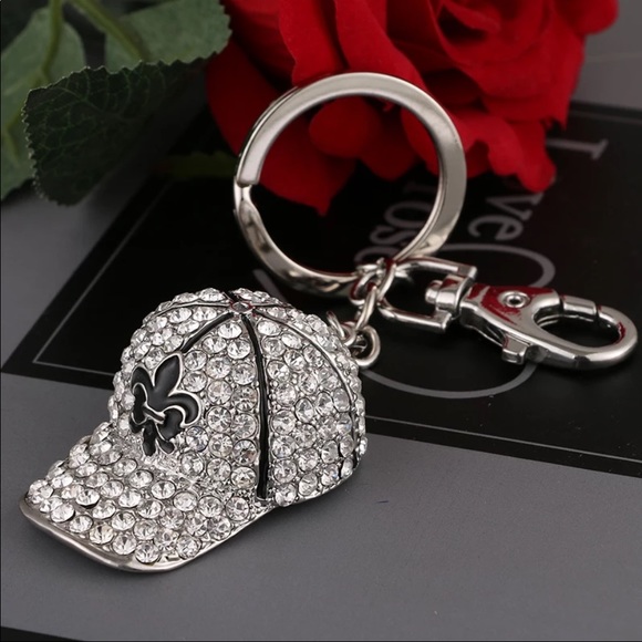 New Orleans Saints NFL Bling Hat Keychain - Picture 2 of 2